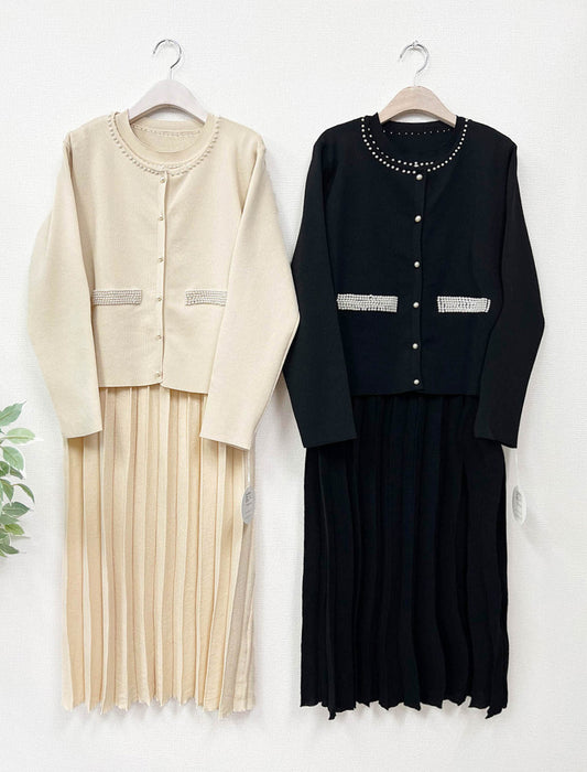 パール使いツイード調セットアップ