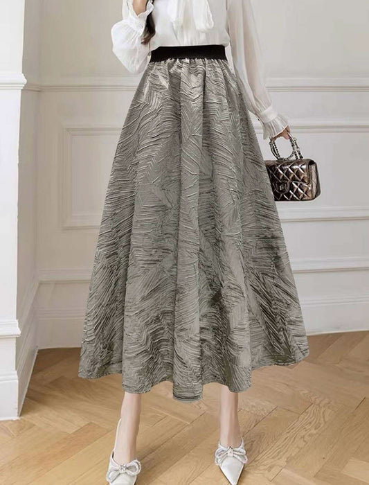 揺れ感フレアロングスカート