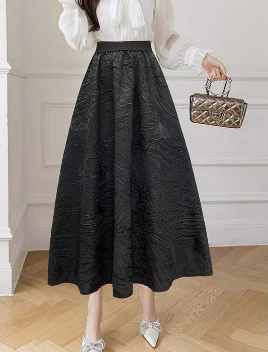 揺れ感フレアロングスカート