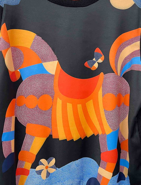 ホース＆ バタフライモチーフニット