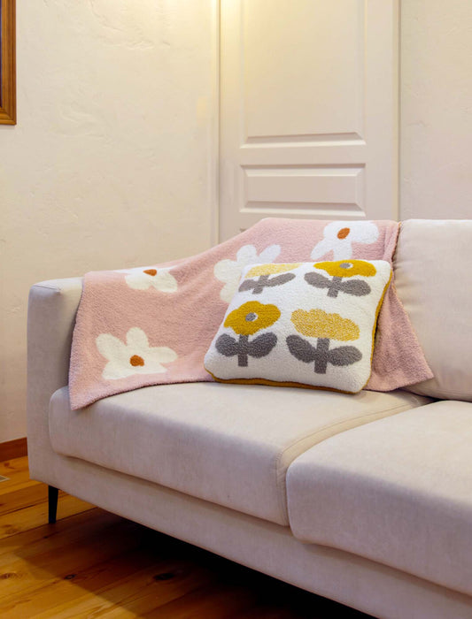 大判北欧もちもちフラワーブランケット