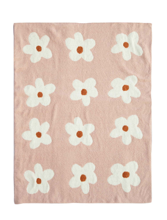 大判北欧もちもちフラワーブランケット
