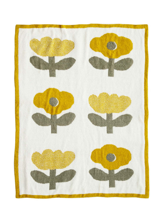 大判北欧もちもちフラワーブランケット