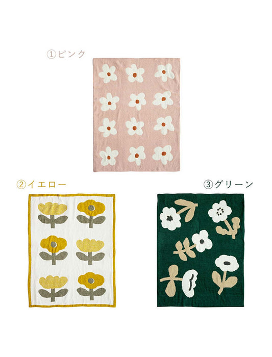 大判北欧もちもちフラワーブランケット