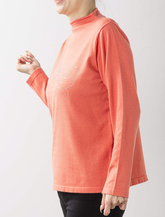 ＜Northmallオリジナル＞メロディラインストーンボトルネックニット