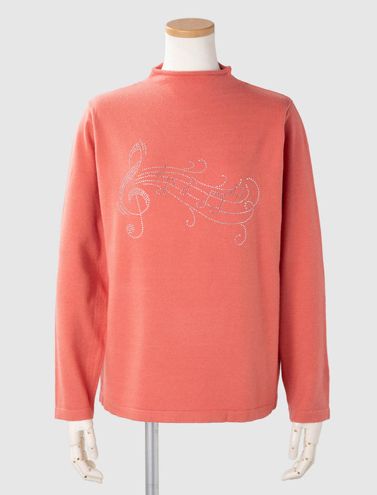 ＜Northmallオリジナル＞メロディラインストーンボトルネックニット