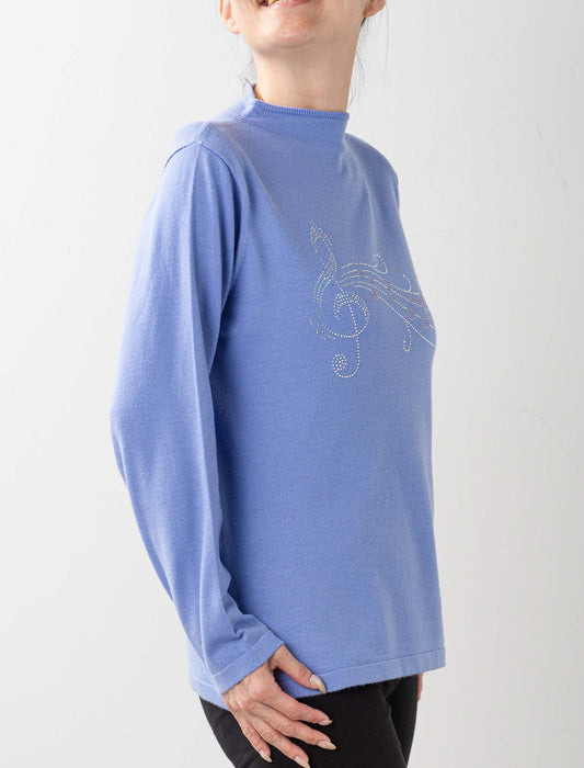 ＜Northmallオリジナル＞メロディラインストーンボトルネックニット