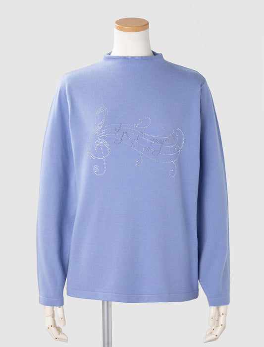 ＜Northmallオリジナル＞メロディラインストーンボトルネックニット