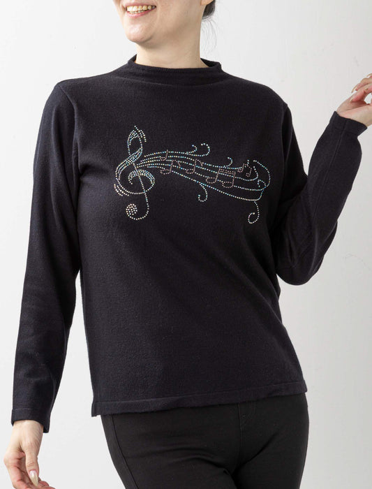 Northmallオリジナル＞ラインストーン使いボトルネックニット