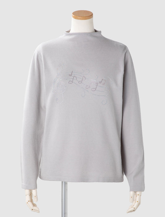 ＜Northmallオリジナル＞メロディラインストーンボトルネックニット