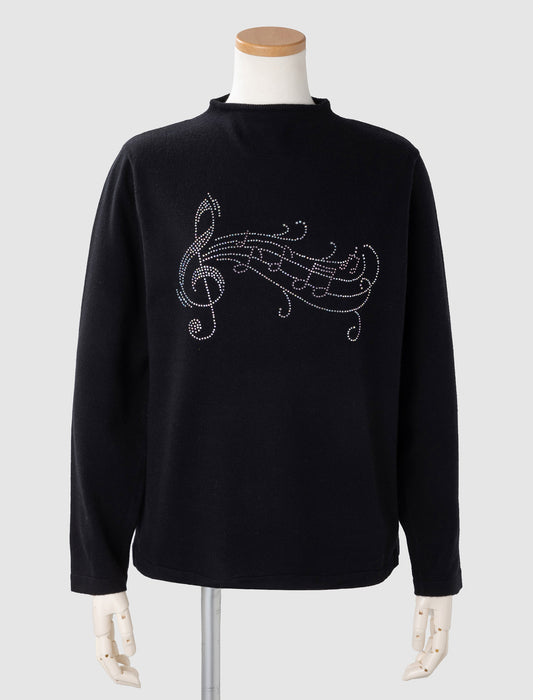 ＜Northmallオリジナル＞メロディラインストーンボトルネックニット