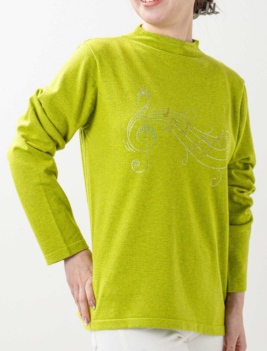 ＜Northmallオリジナル＞メロディラインストーンボトルネックニット