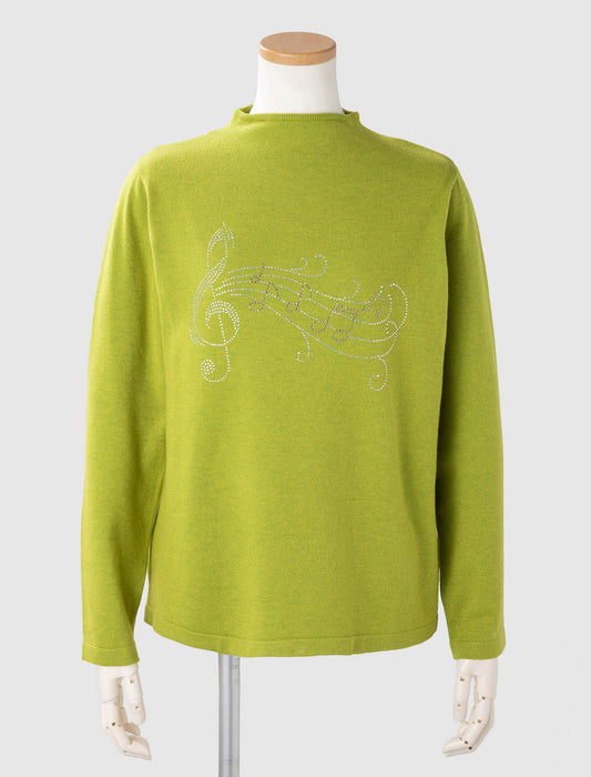 ＜Northmallオリジナル＞メロディラインストーンボトルネックニット