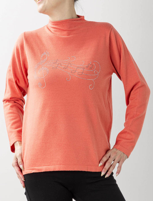 ＜Northmallオリジナル＞メロディラインストーンボトルネックニット