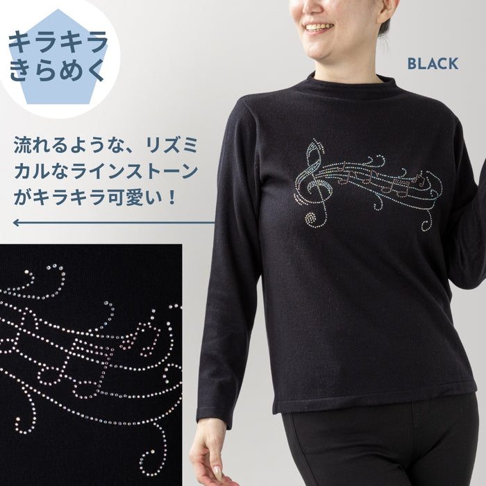 ＜Northmallオリジナル＞メロディラインストーンボトルネックニット