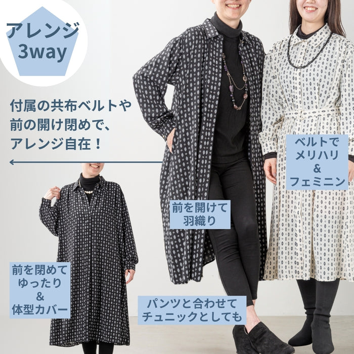 ＜Northmallオリジナル＞プリント幾何学ワンピース