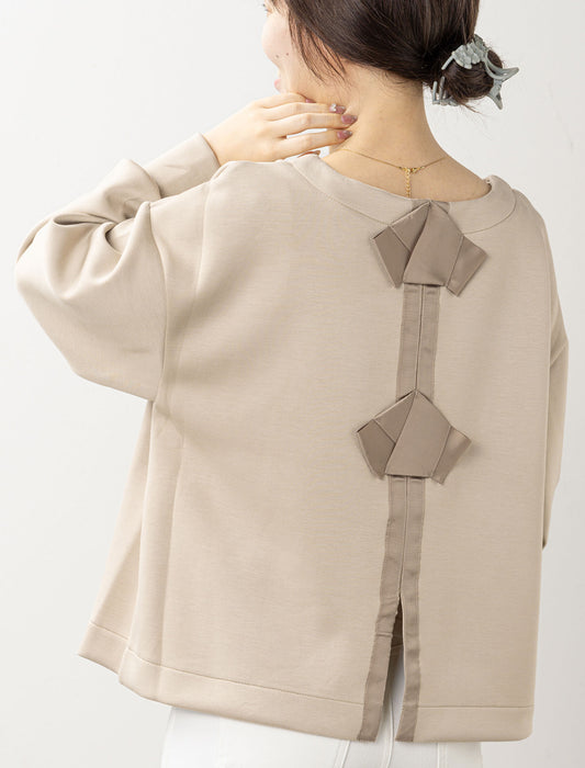 ＜Northmallオリジナル＞バックリボンテープ付ダンボールニット