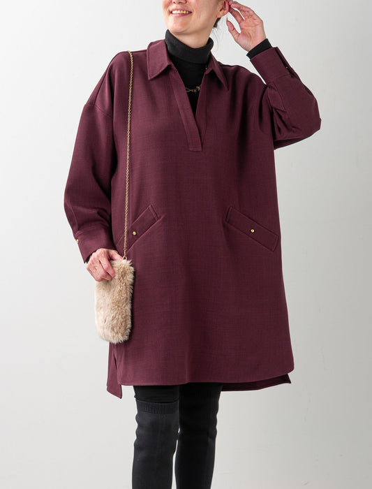 ＜Northmallオリジナル＞スキッパーカラーチュニック