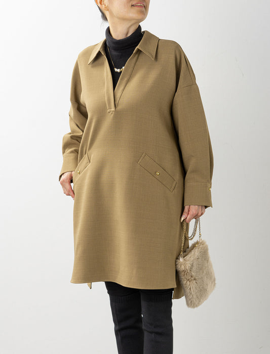 ＜Northmallオリジナル＞スキッパーカラーチュニック