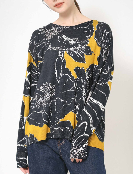 フラワーヴィンテージプリントプルオーバー