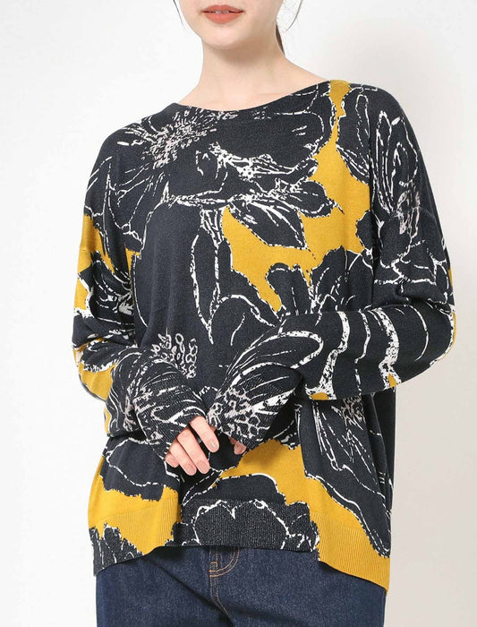 フラワーヴィンテージプリントプルオーバー