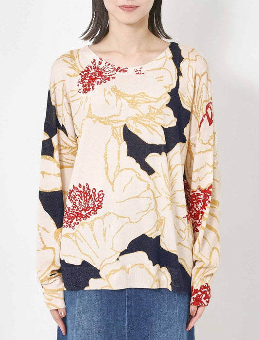 フラワーヴィンテージプリントプルオーバー