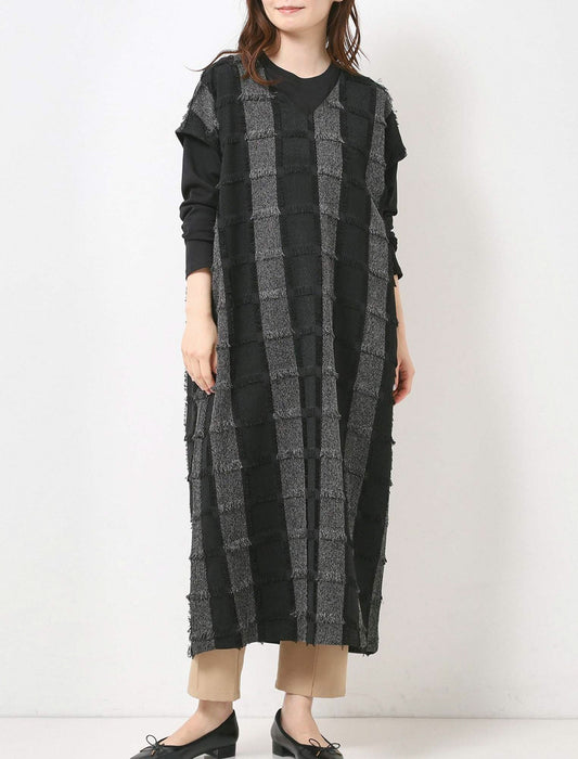 ジャガードフリンジワンピース