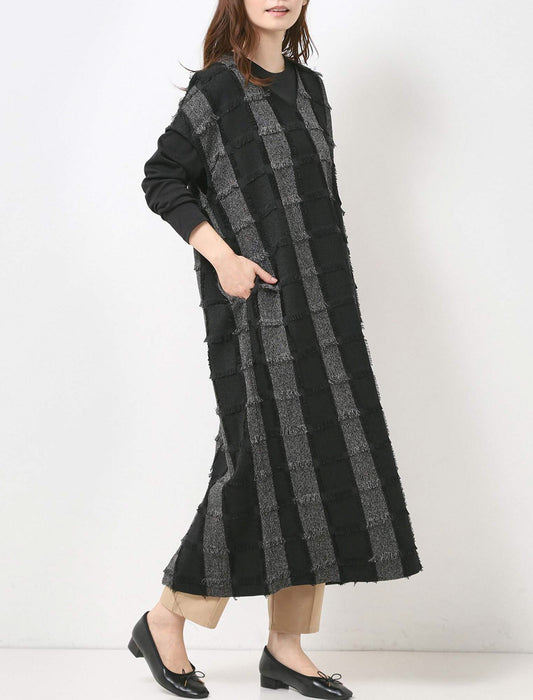 ジャガードフリンジワンピース