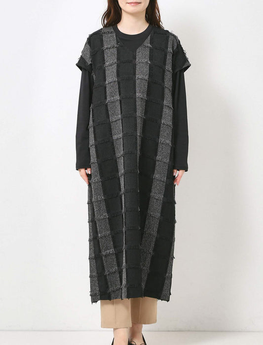 ジャガードフリンジワンピース