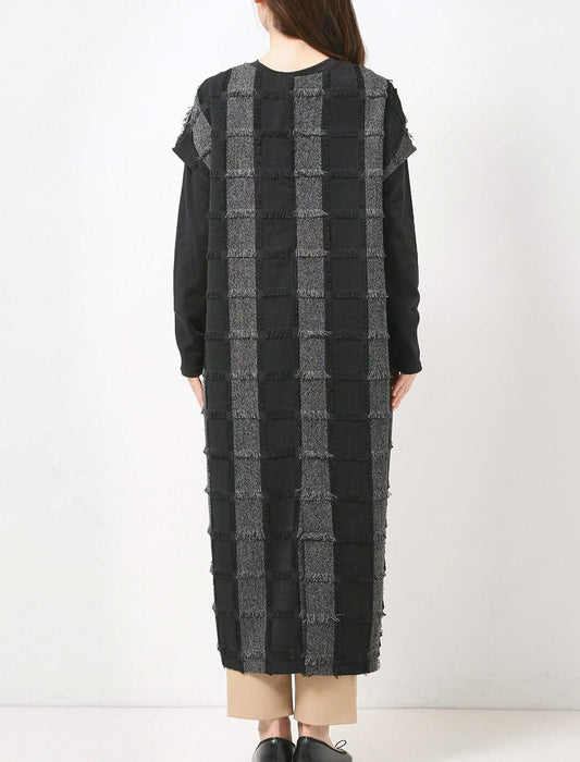 ジャガードフリンジワンピース