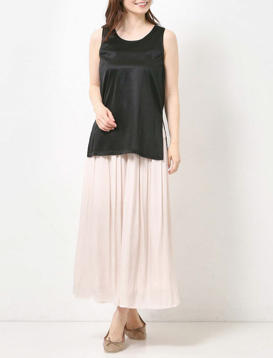 サテンスリットタンクトップ