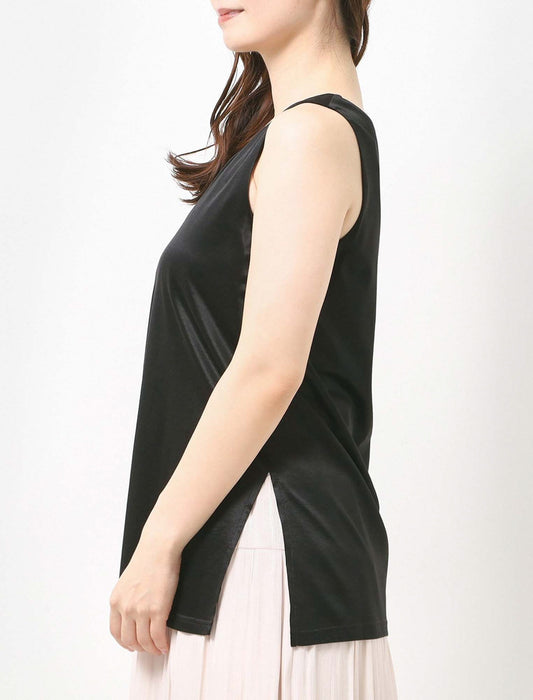 サテンスリットタンクトップ