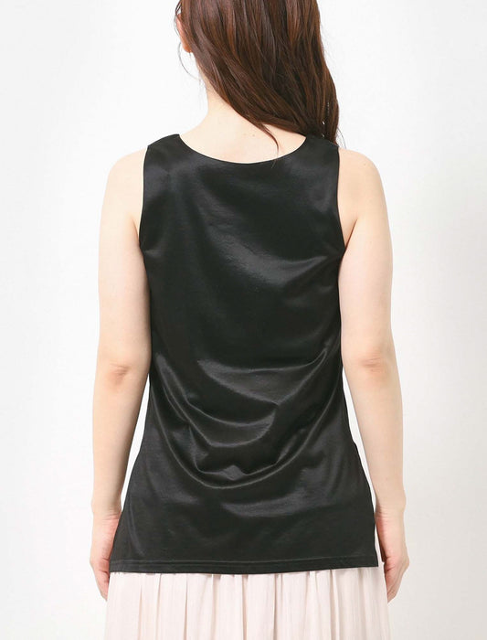サテンスリットタンクトップ