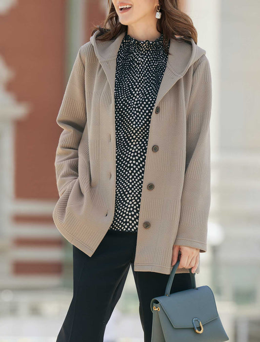 【受注】フード付ジャカードカットソージャケット