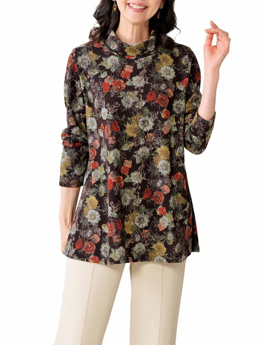 【受注】花柄ロングプルオーバー