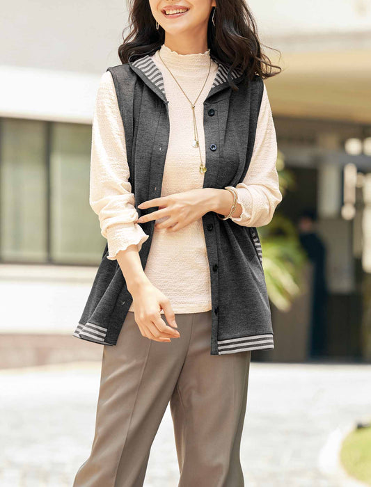 【受注】ダブルフェイスカットソー（パーカー＆ベスト）2枚組