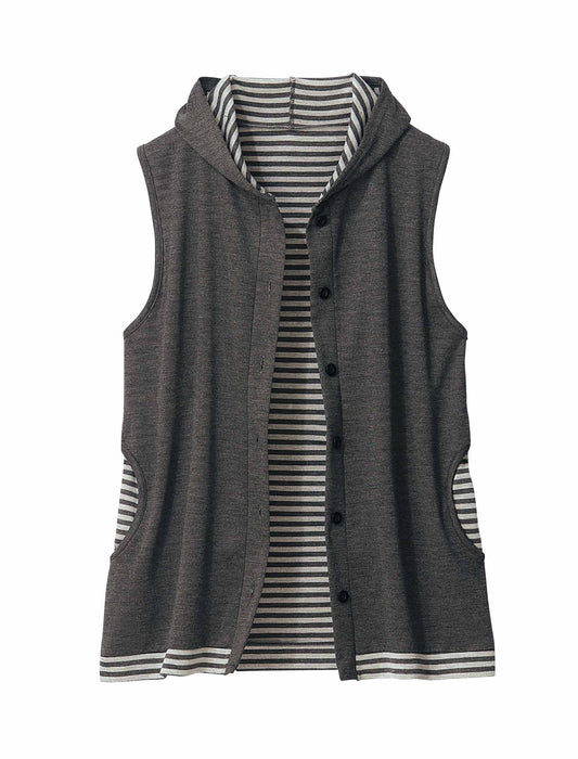 【受注】ダブルフェイスカットソー（パーカー＆ベスト）2枚組