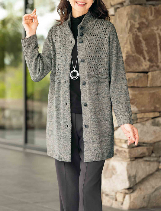 【受注】編み地変化ニットジャケット　