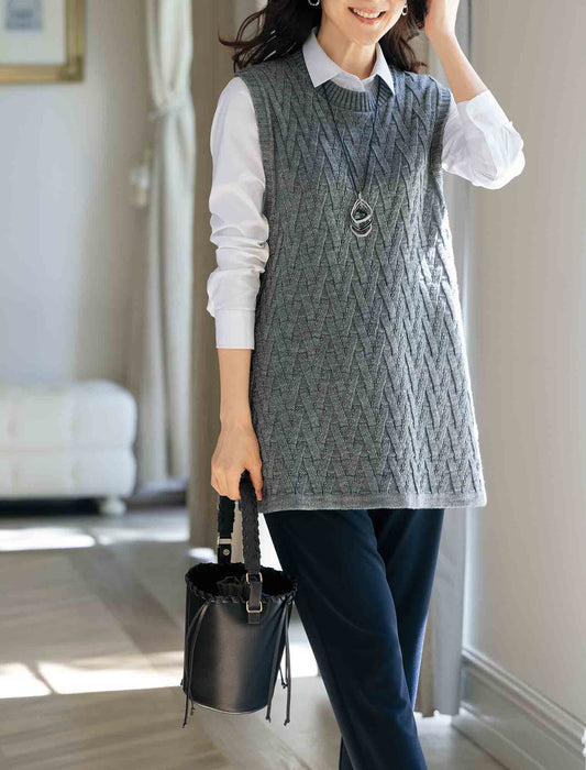 【受注】変化編みチュニックベスト