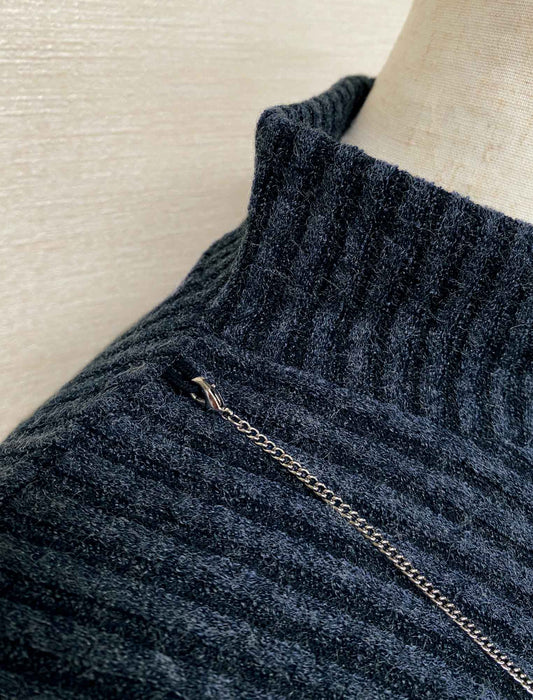 【受注】リブ切替チュニックプルオーバー（ネックレス付）