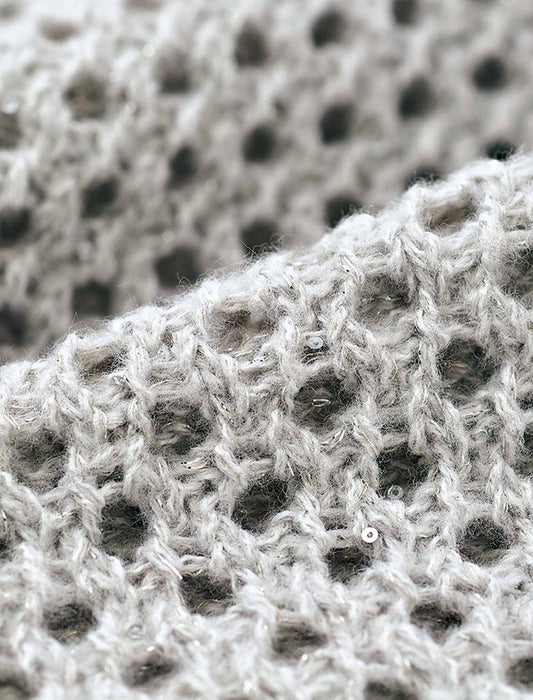 【受注】スパンコール糸使いメッシュ編みベスト