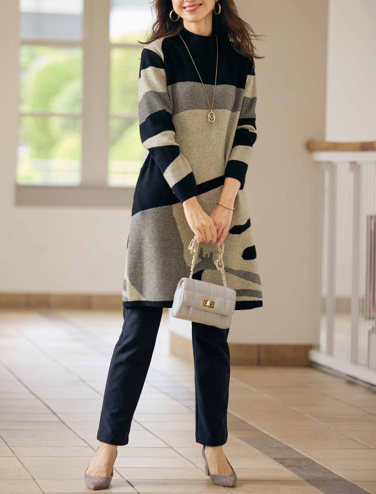 サルヴァトーレ　フェラガモ　ワンピース　チュニック　ネイビー XS サルヴァトーレ フェラガモ ワンピース チュニック ネイビー XS