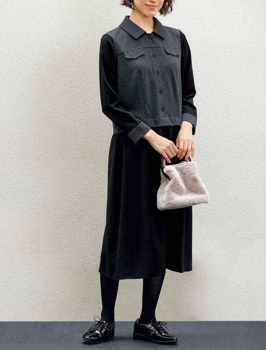 【受注】ブルゾンデザインドッキングワンピース