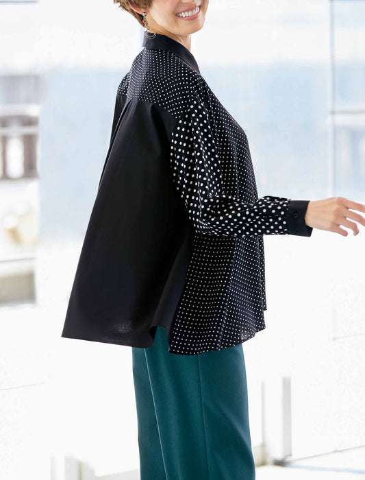 【受注】アシンメトリードットシャツブラウス