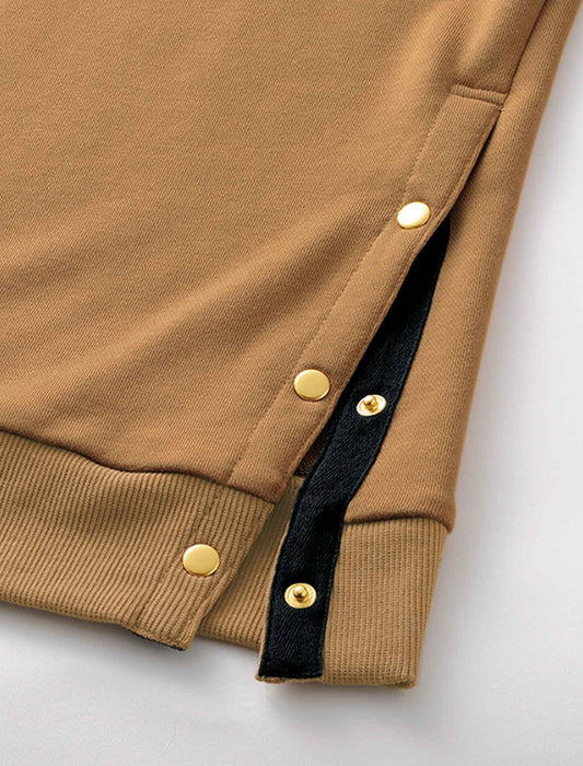 【受注】サイドボタンフードレスパーカー