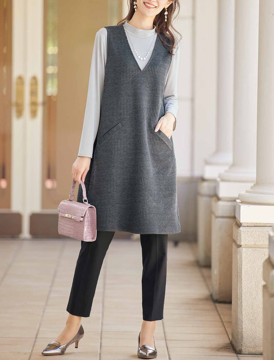 【受注】杢調ジャカードカットソージャンパードレス