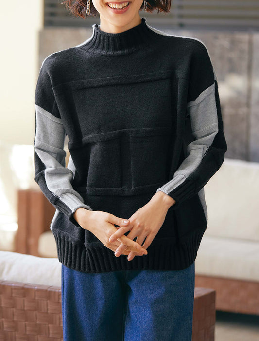 【受注】前後2ウェイ配色セーター　