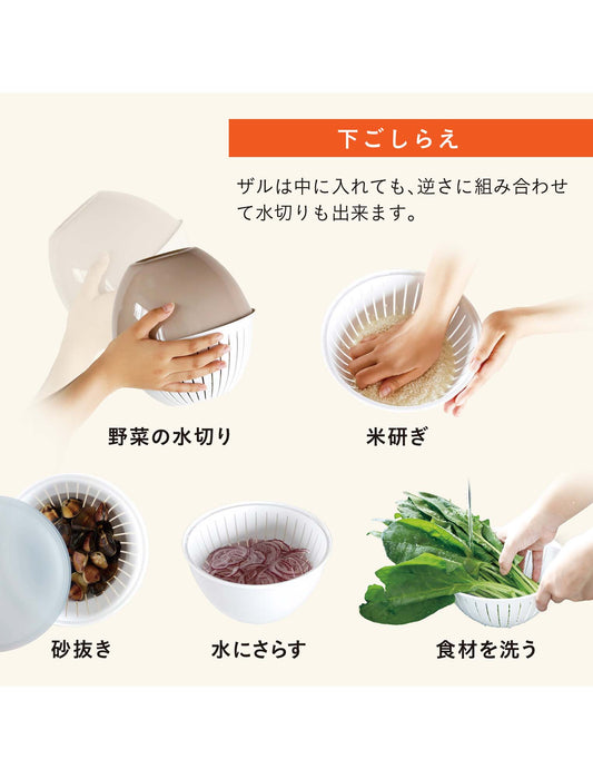 これ一つで10役こなせる耐熱レンジざるボールセット　