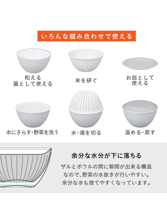 これ一つで10役こなせる耐熱レンジざるボールセット　