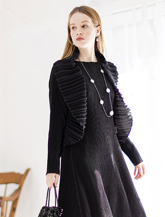 ＜SPECCHIO＞シャトル フェイドアウトプリーツショールカラージャケット